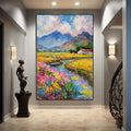 River Village — Impressionist Countryside at Golden Hour, Canvas Art Print