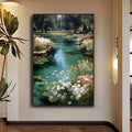 The Secret Garden — Giverny-Inspired Floral Pond, Canvas Art Print