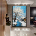 Winter Stillness — Snow Village at First Light, Canvas Art Print