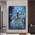Nine Koi, One Fortune — Midnight Edition · Hand Painted Original